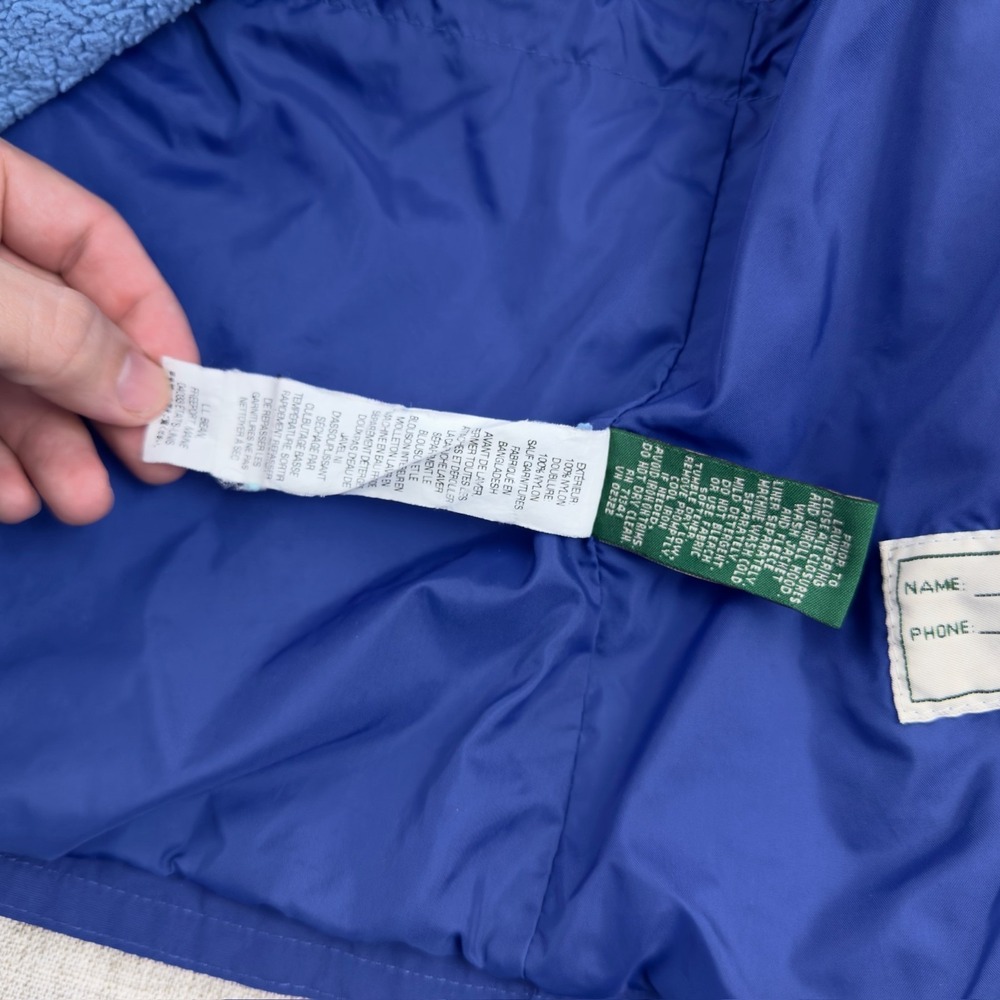 L.L.Bean Girls 8 Blue Ski Jacket Fleece Lined Hooded Winter Coat - Picture 16 of 16